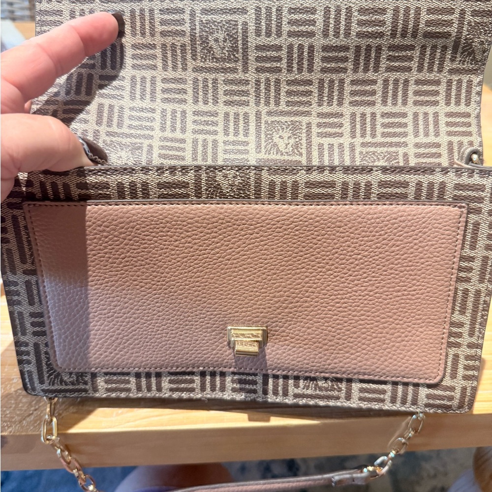Anne Klein Brown Geometric Crossbody Bag - Picture 8 of 10